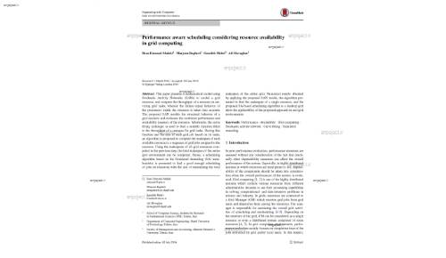 Performance aware scheduling considering resource availability in grid computing